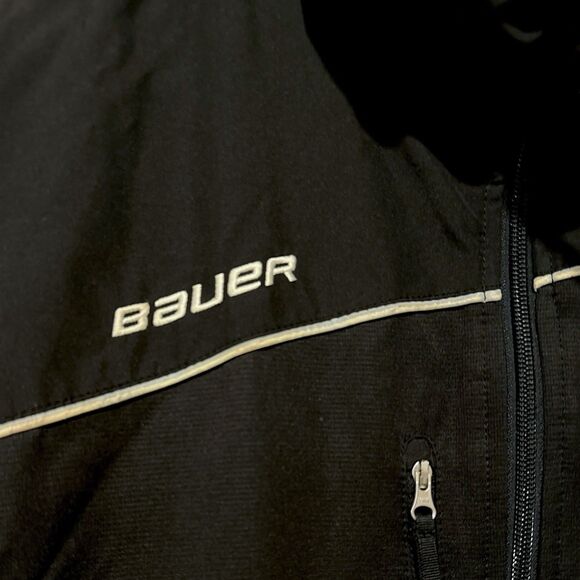 Bauer‎ Hockey Jacket Mens Large Black Full Zip Fleece Lined Softshell Warmup - Picture 4 of 12